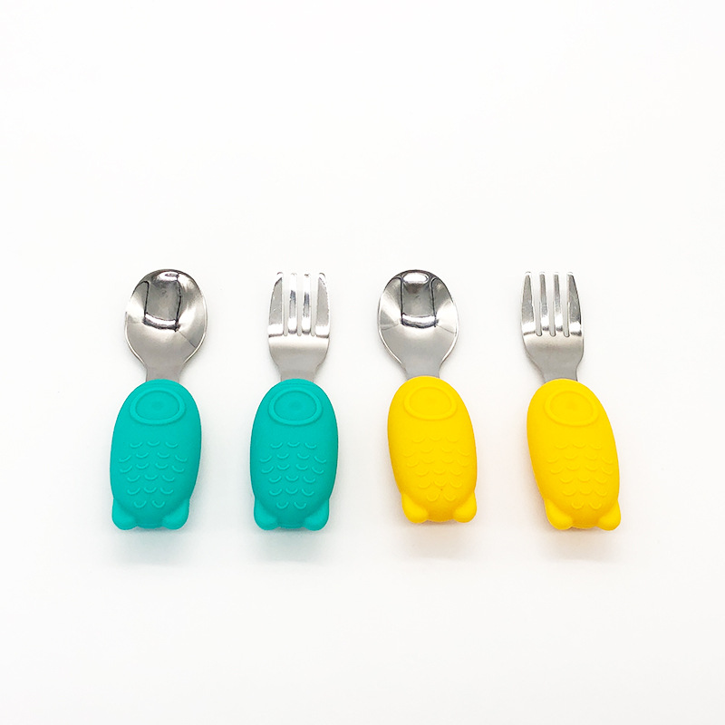 Wholesale Cute Stainless Steel Baby Spoon and Fork Set
