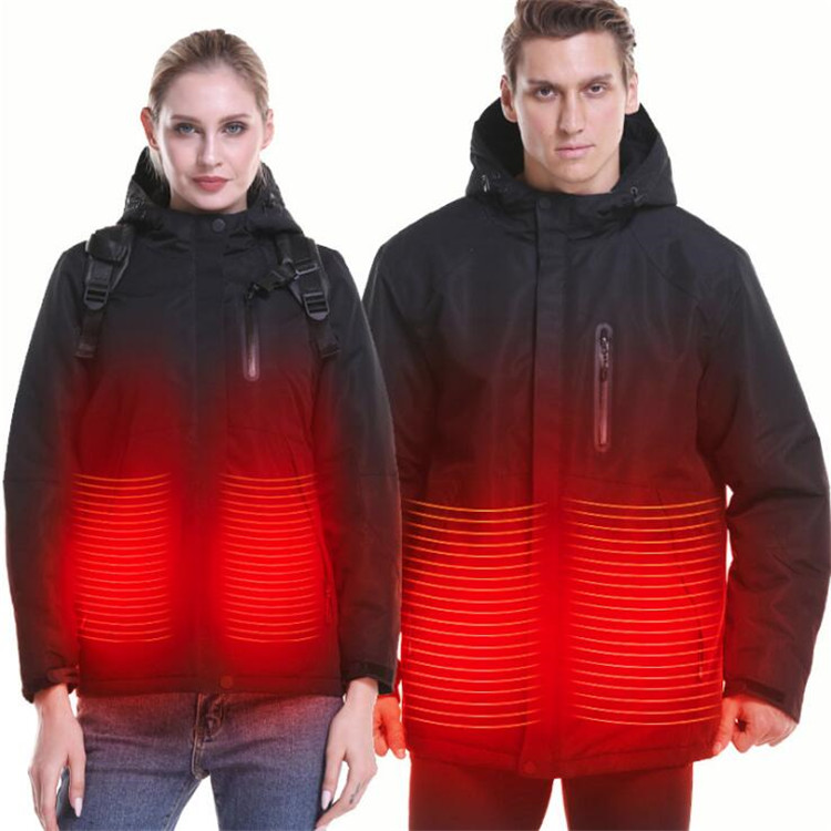 Heated Hooded Jackets USB unisex Winter Outdoor Electric Heating Jackets for heated coat