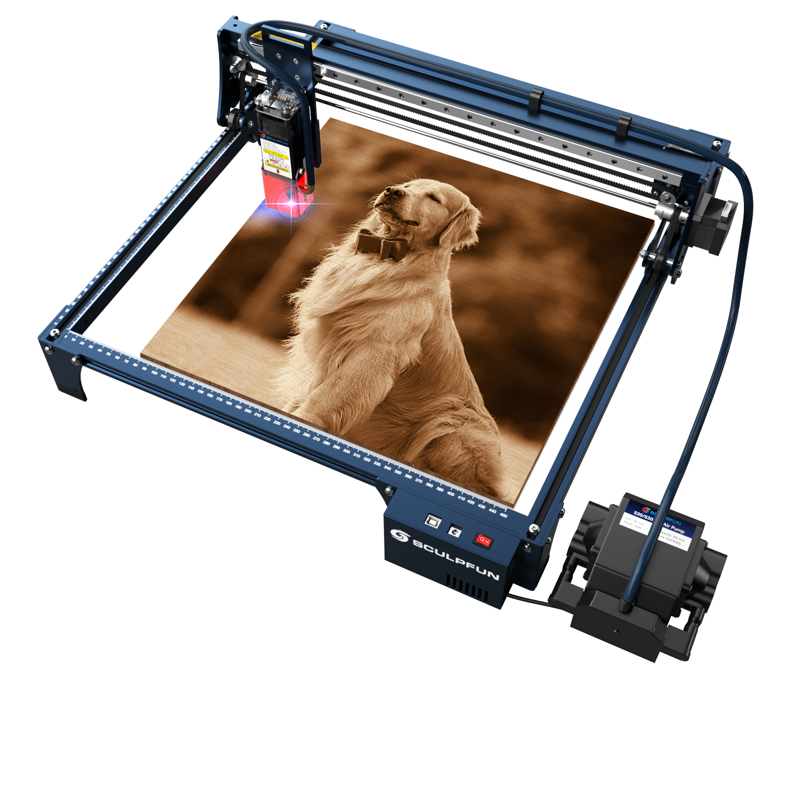 Sculpfun S30 60 Вт лазерный станок для гравировки DIY, иных металлических древесины 32-битный материнская плата 410*400 мм большая площадь лазерная гравировка машины