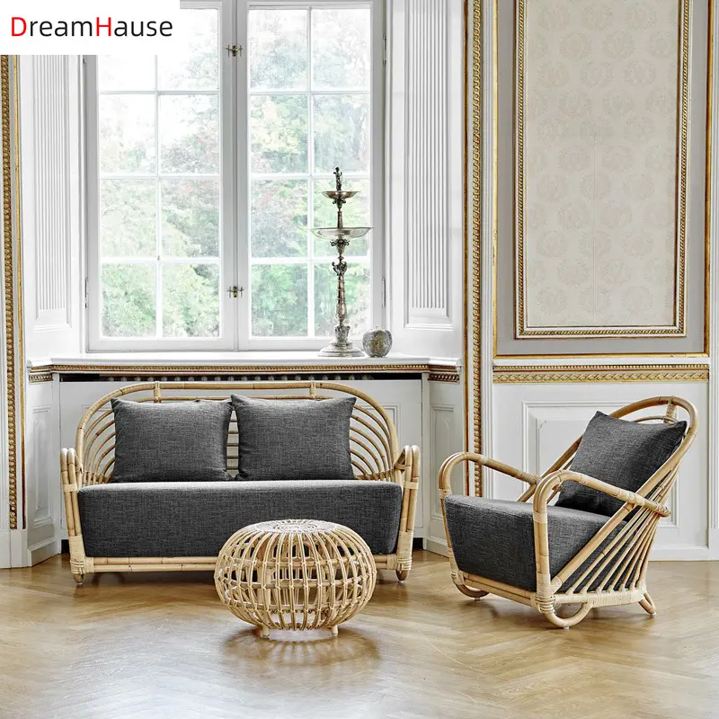 Dreamhause Rattan sofa chair living room balcony single chair Nordic minimalist modern hotel lounge chair
