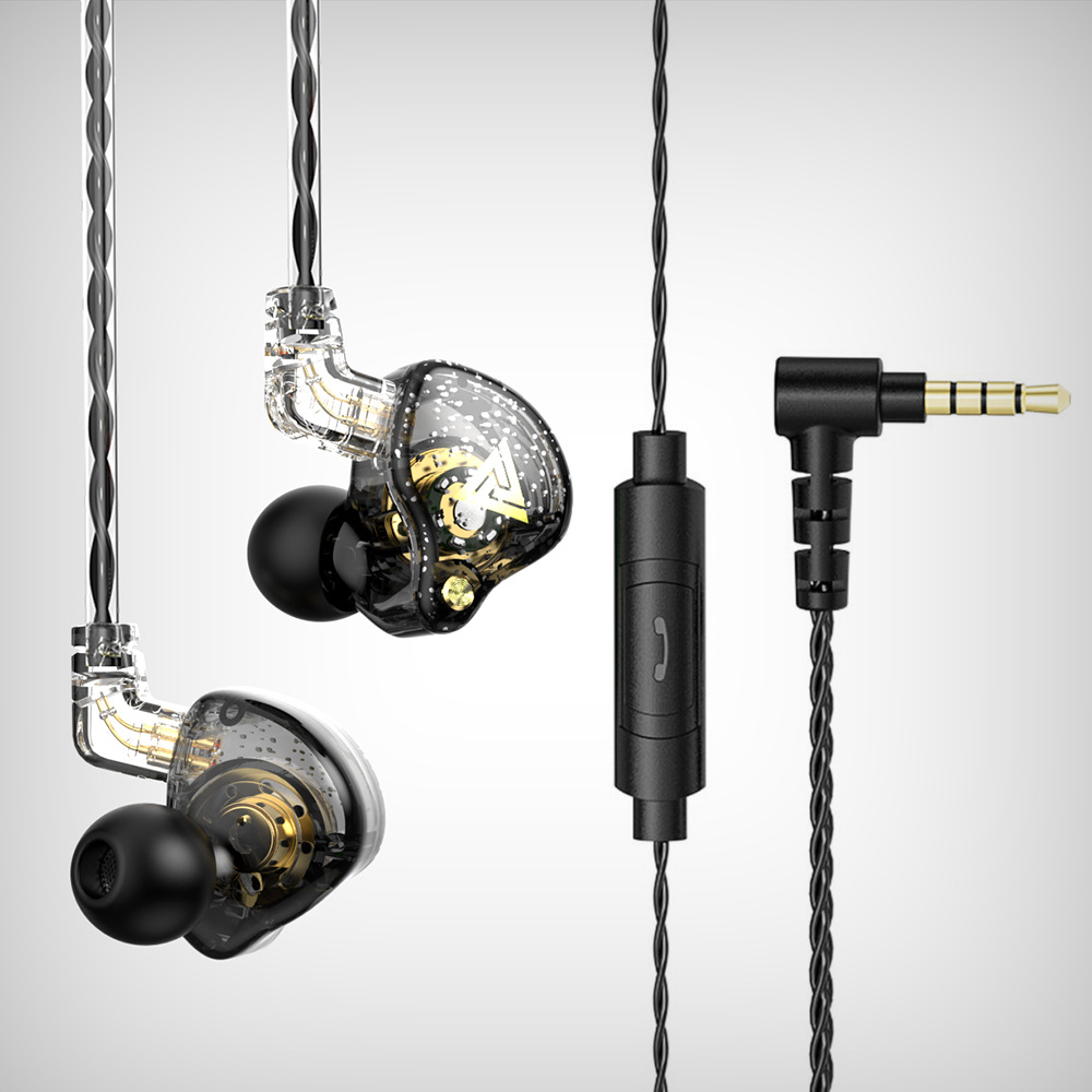 Высококачественная Проводная гарнитура QKZ AK6 Pro с микрофоном 3,5 мм Hi-Fi качественный звук тяжелые басы Внутриканальные наушники