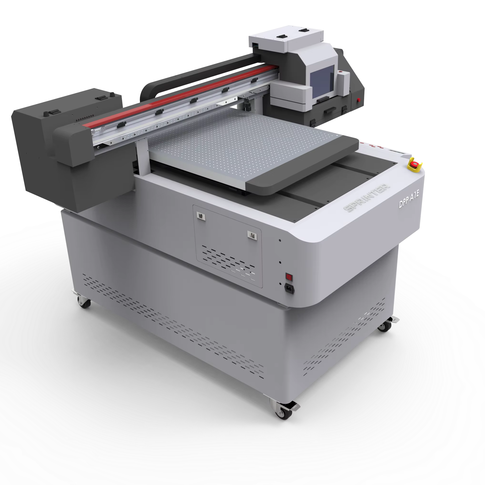 World-Class Printhead (0.5kW) UV Printer with a printing area of 600x900mm, equipped with CMYK 4-Color system.