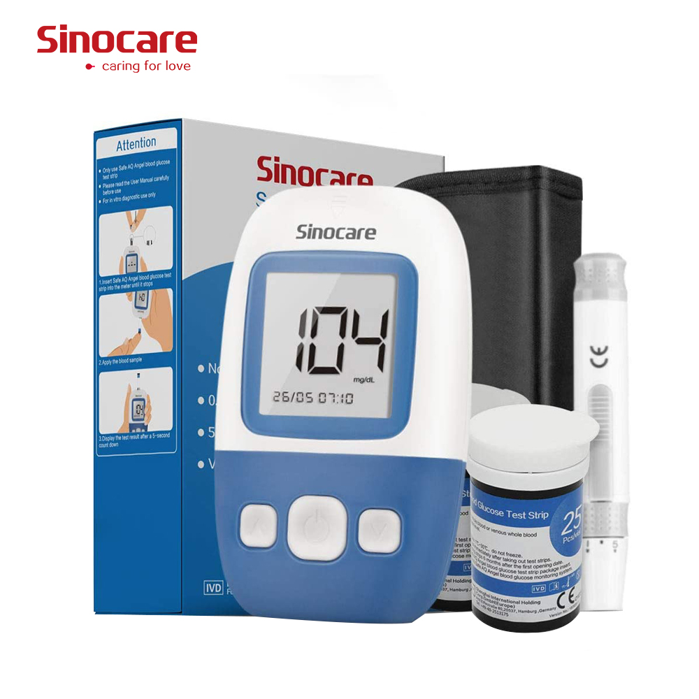 SINOCARE система мониторинга содержания глюкозы в крови, глюкометр для измерения уровня глюкозы в комплект прибор для контроля уровня сахара в крови с 50 тест-полосок