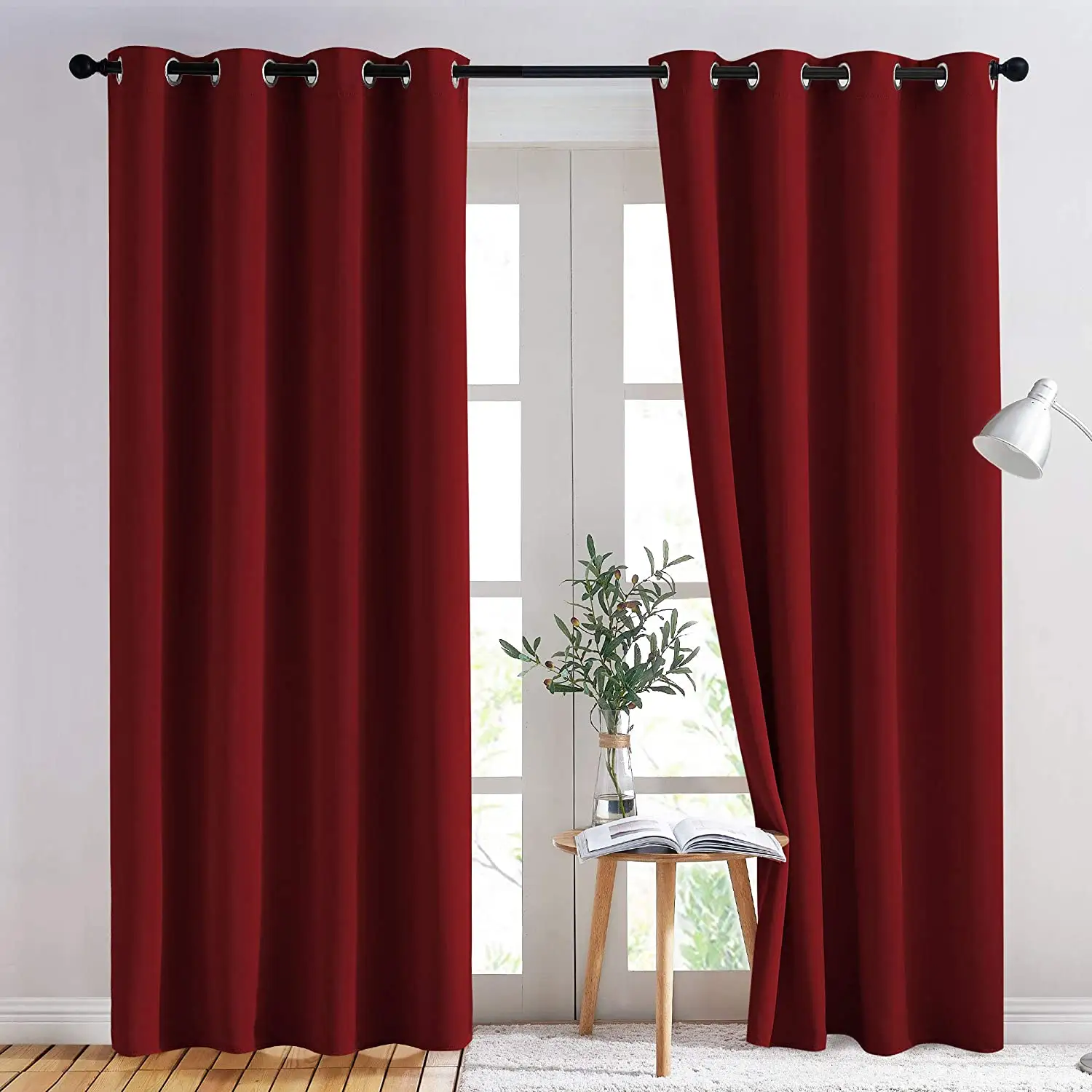 Wholesale Polyester Blackout Curtains Grommet Thermal Insulated Room Darkening Curtains for Living Room, Bedroom