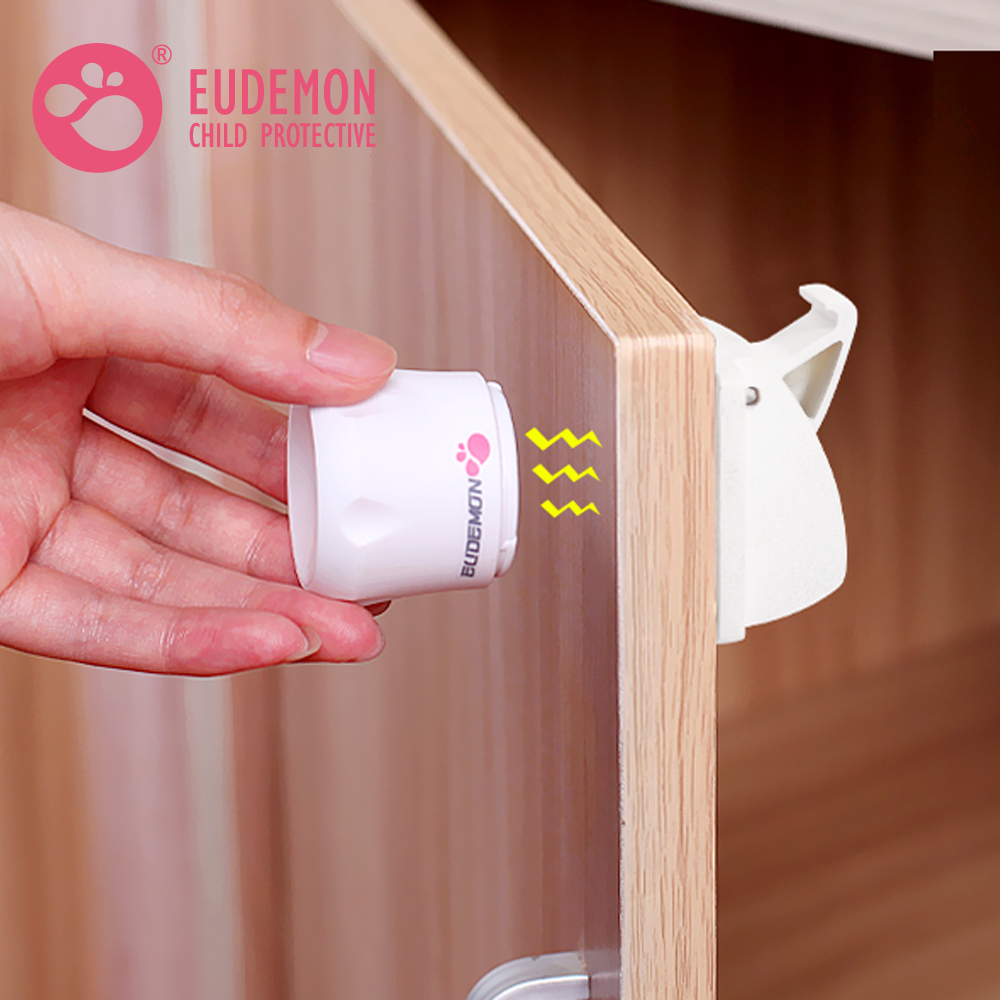 Adhesive Hidden Magnetic Cabinet Locks Set Child Safety Lock System