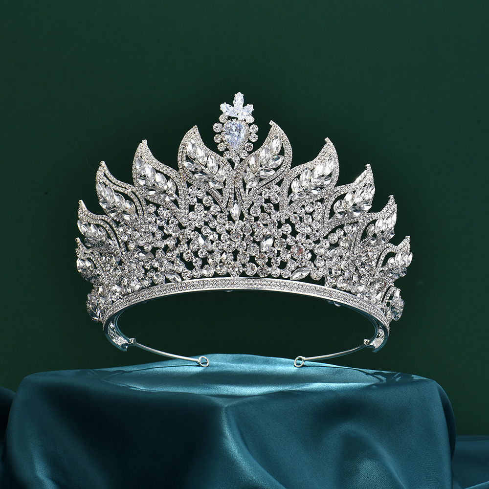 LUOXIN Luxury Large Crown Hair Ornament Bridal Headwear Baroque Queen Zircon Tiaras