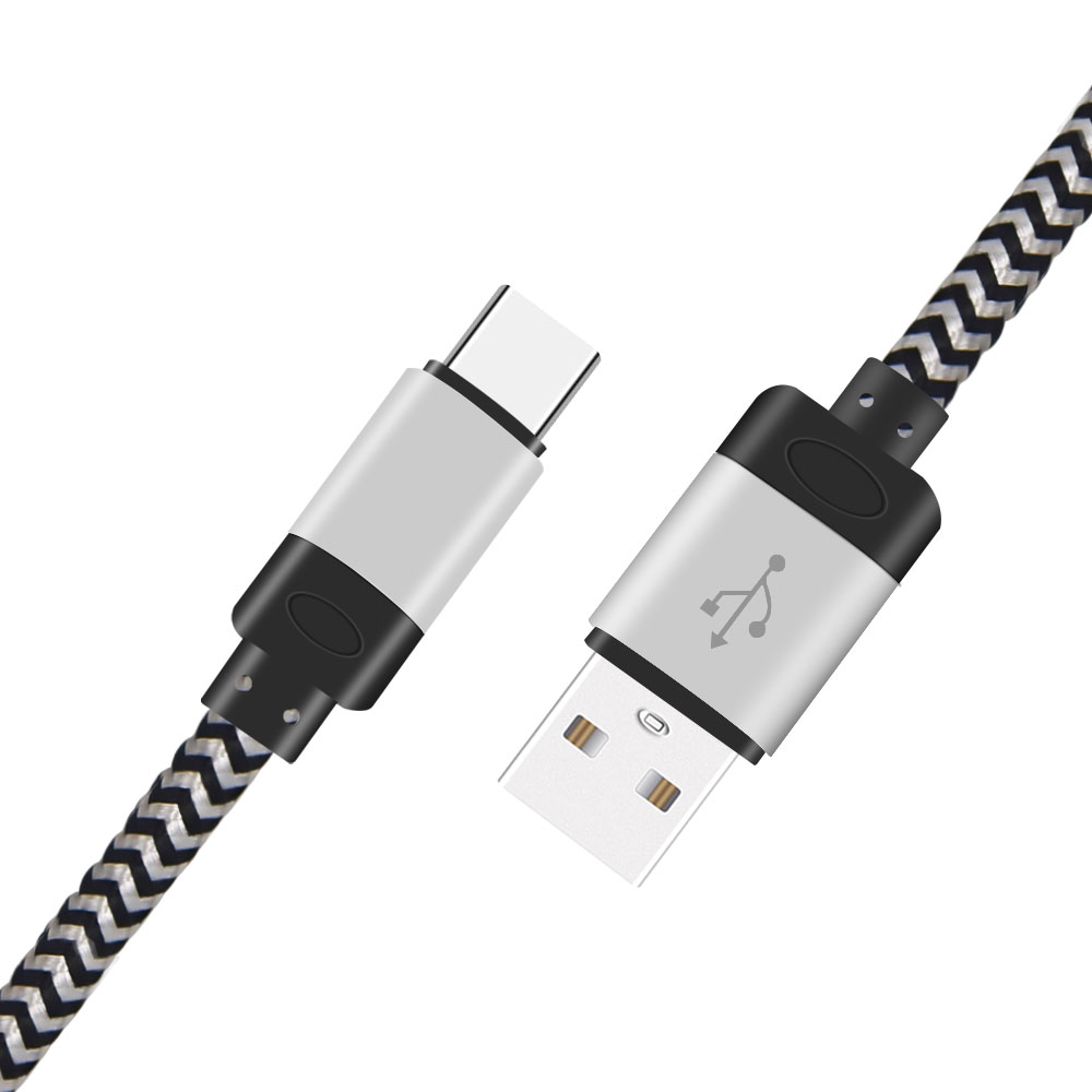 V8 Type C Nylon Braided Metal Head Micro USB Cable For Android Data Cable C Type Micro USB For Iphone Phone Charger Cable