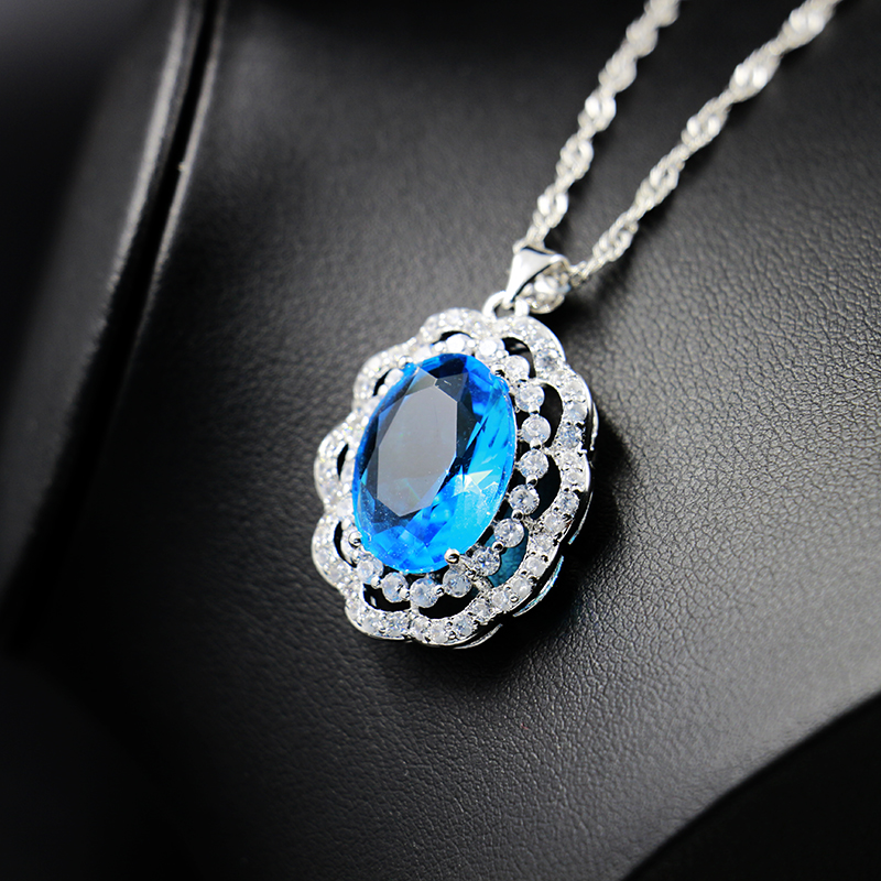 Gift Party Engagement Zircon Women Stone Fashion Jewellery 925 Sterling Silver Wedding Jewelry Set