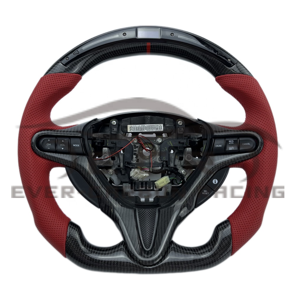 Высококачественное светодиодное рулевое колесо из углеродного волокна Ever-Carbon Racing ECR для Honda Civic