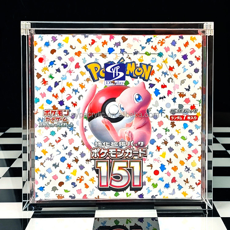 SYP Hot Sale Acrylic Case Magnetic Open Lid Display Pokemon White Flare Booster BoxWith UV Protect Acryl case