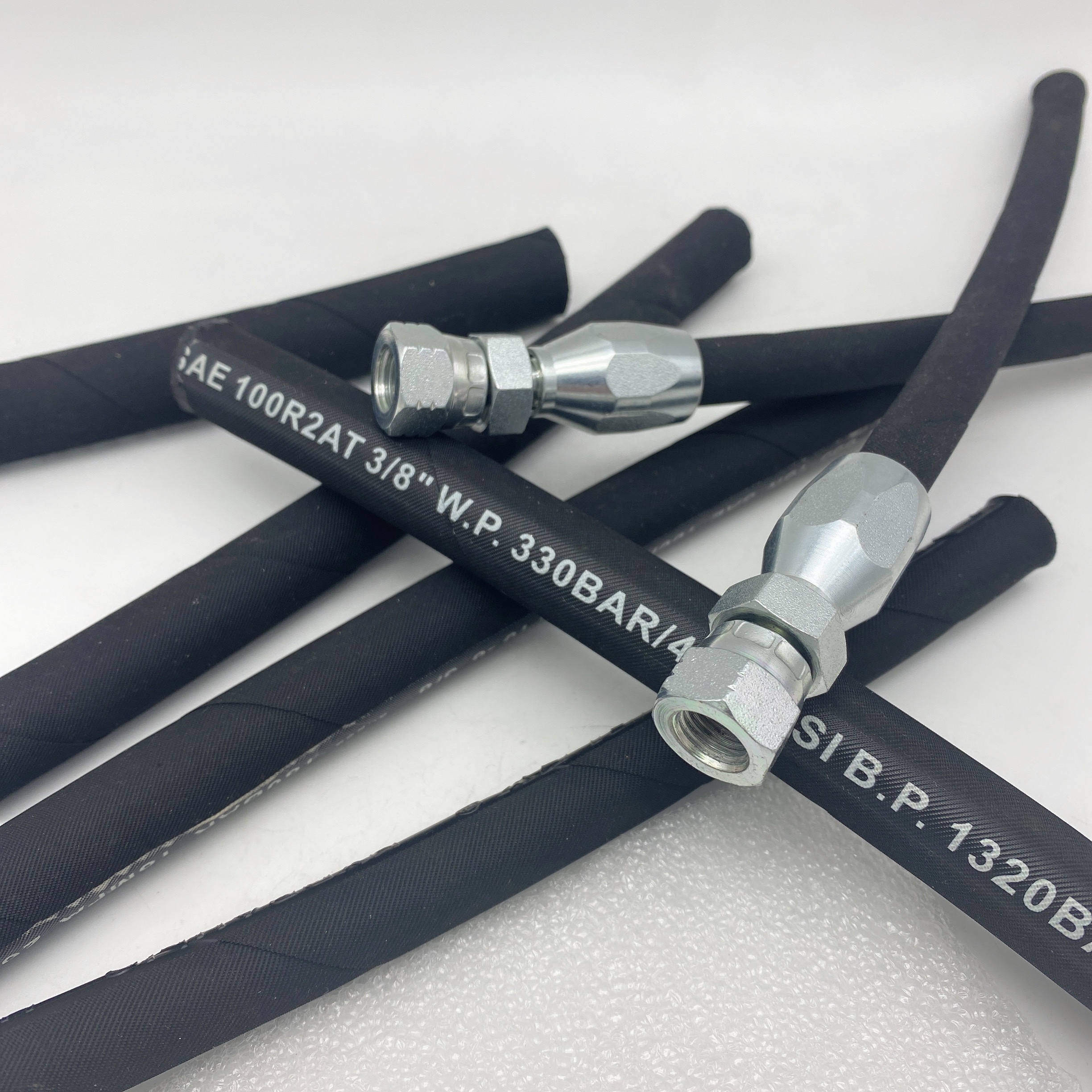 Low price two wire braid hydraulic hose fittings ferrule hose