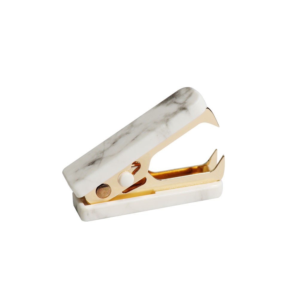 Marble White Texture Series jaw type staples office supplies mini staple remover