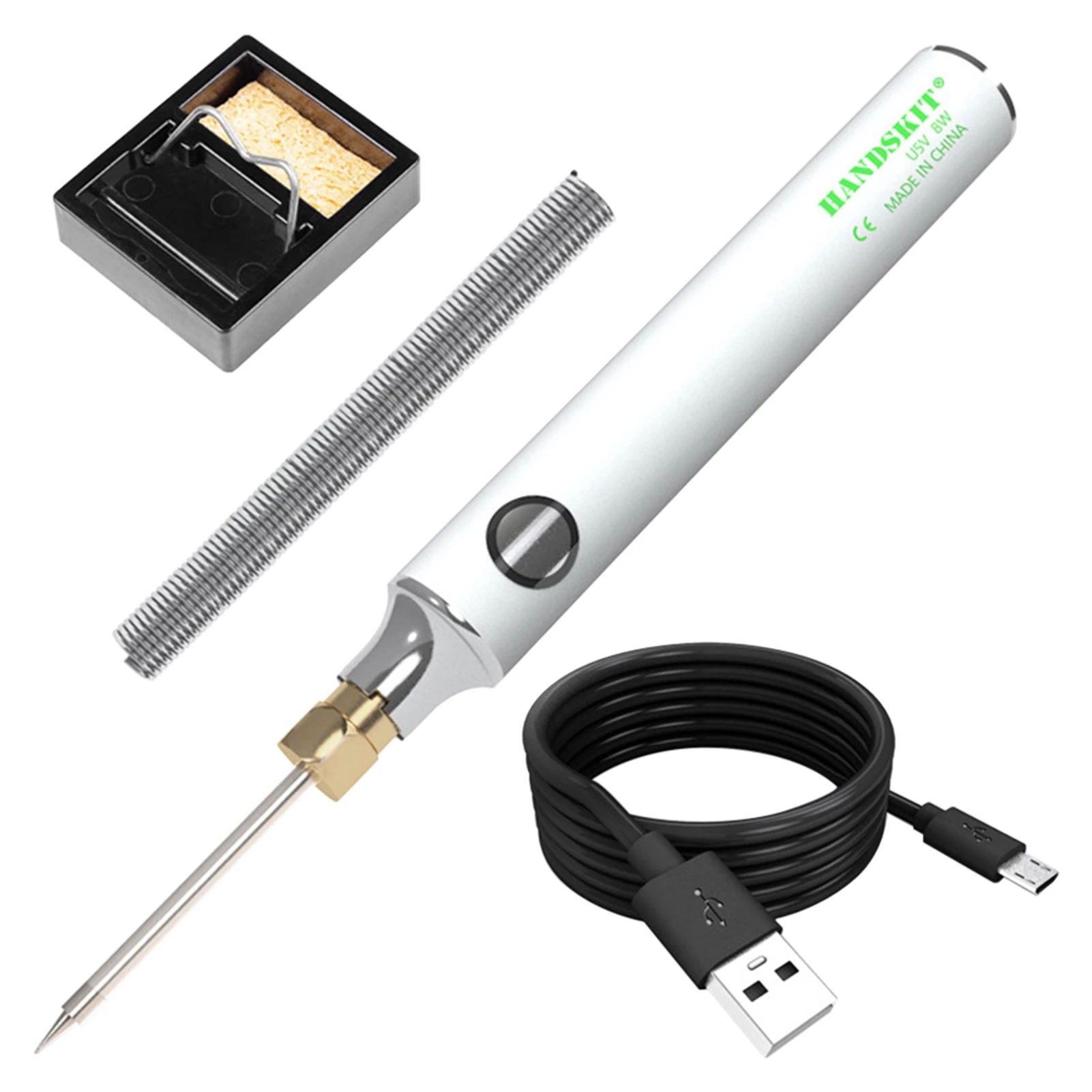Зеленый мини-паяльник с быстрым нагревом, набор инструментов с usb-кабелем, подставка для паяльника, припой с проводом для профессиональной сварки «сделай сам»