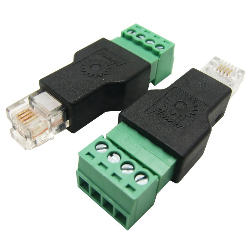 RJ11 К Винтовые клеммы для адаптера переменного тока RJ11 мужчина к 4 Pin разъем RJ11 расширительный разъем