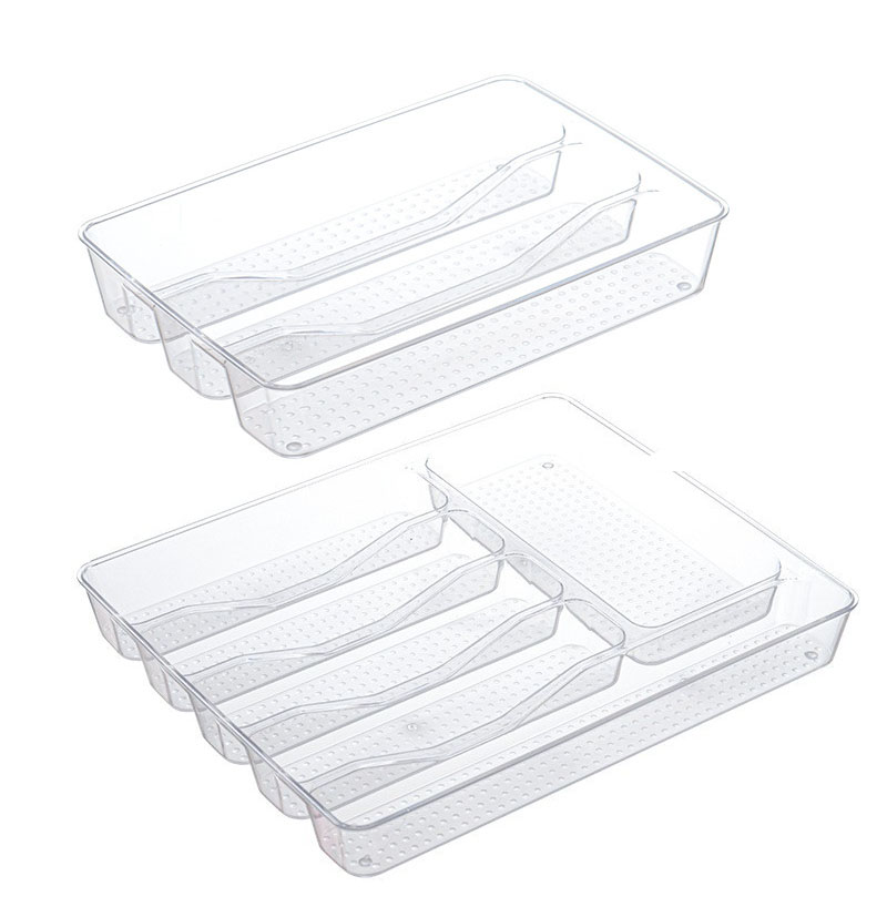2024 Upgraded Newest Plastic Kitchen Drawer Utensil Organizer Divided Storage Container for Silverware Spatulas Gadgets