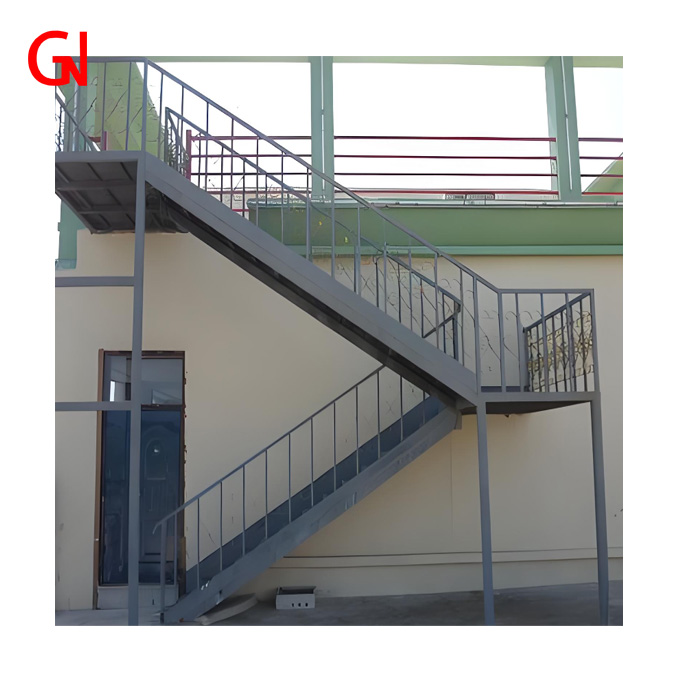 Custom Size Steel Safety Ladder and Complex Platform for Construction Installation Steel Stairs