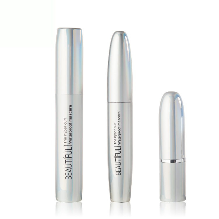 Rainbow color cosmetics combo with Jumbo size11ml+6ml metal/aluminum mascara/eyelash tube + 3.8g lipstick case