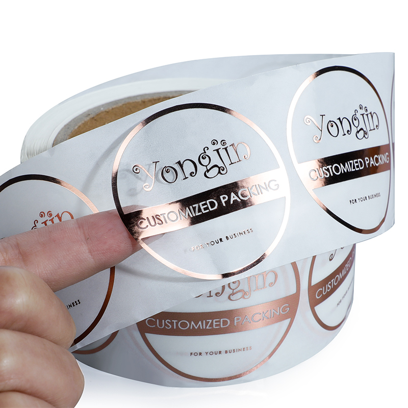 Custom Printed Logo Clear Gold Foil Adhesive Sticker Product Packaging Label