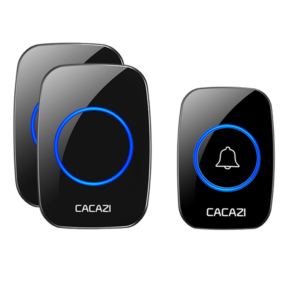 CACAZI A10 Wireless Doorbell Waterproof 300M 60 Chime EU AU UK US Plug Door Bell battery 110V-220V 1 button 1 2 3 receiver