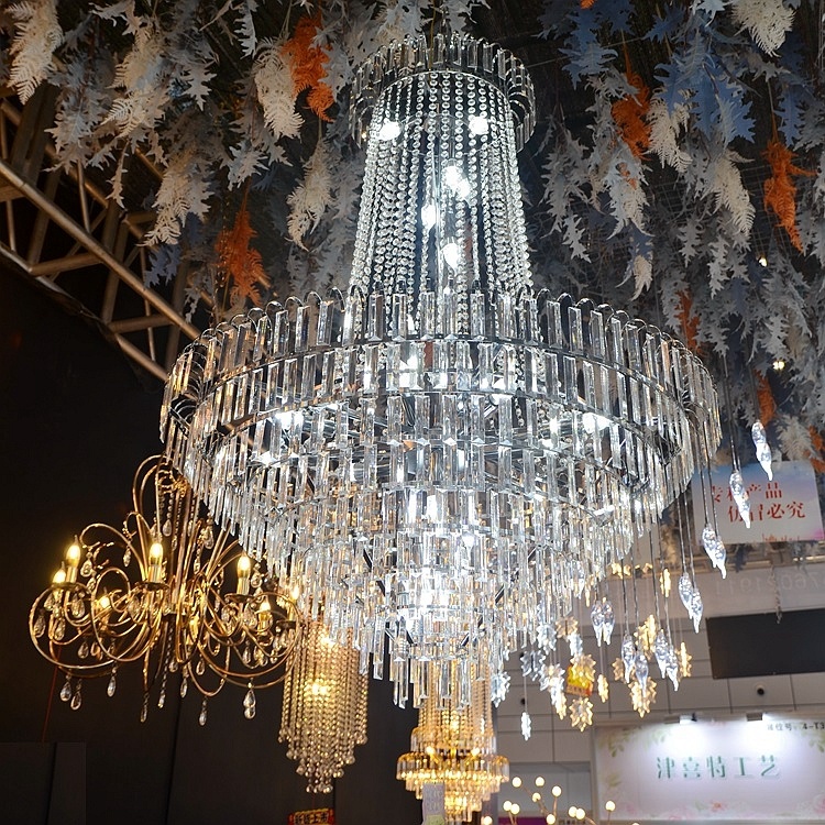 2021 LATEST sliver color large crystal chandelier lamp for event decoration