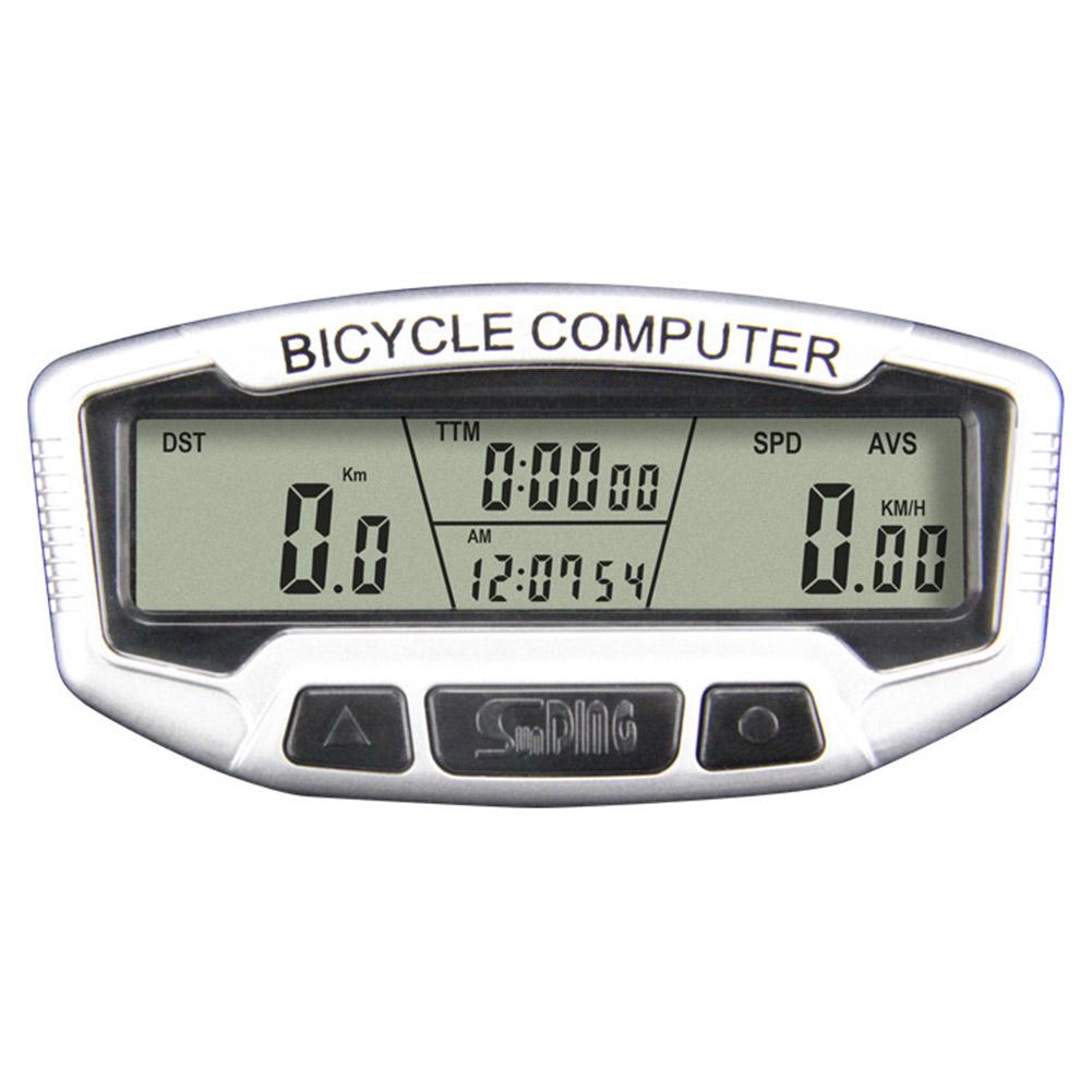 Digital LCD Display Cycling Bike Bicycle Computer Odometer with Green Backlight Thermometer,Clock