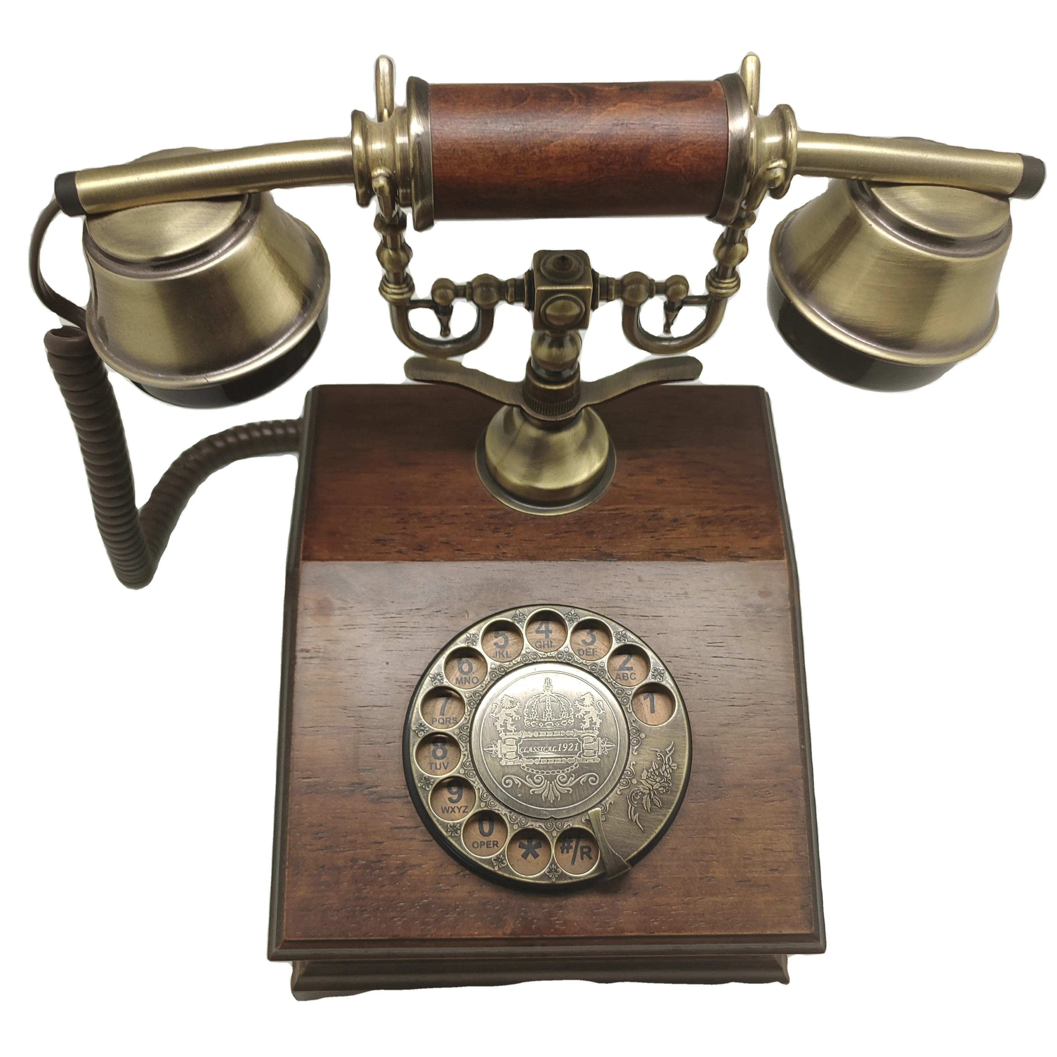 Office home front desk retro rotary antique wooden antique corded telephone old style luxury high quality best selling