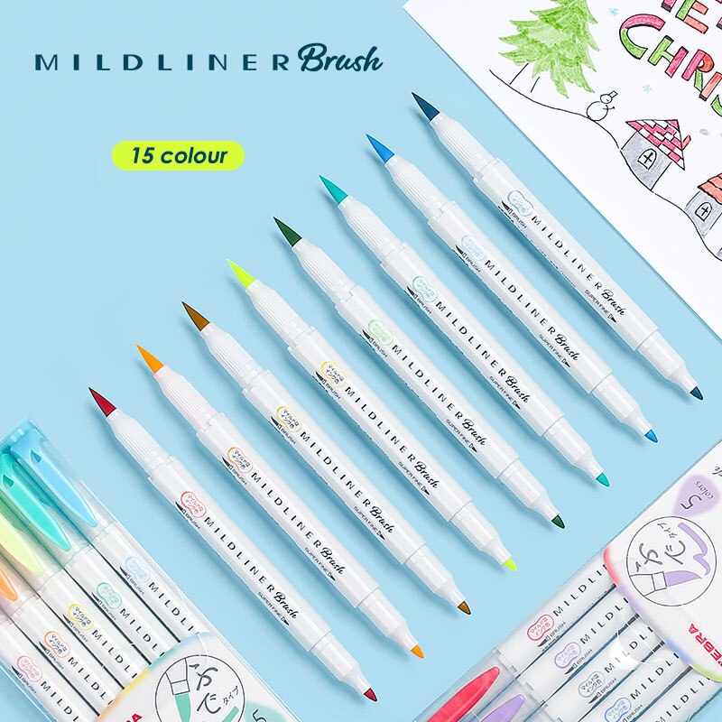 2020 новый 5 видов цветов зебры MildLiner кисть Набор WFT8 двусторонняя на водной основе текстовыделители журнал поставки