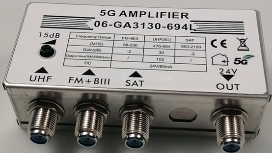 DC 24 В UHF 470-698 МГц 5G усилитель FM + BII 88-230 МГц sat 950-2150 МГц спутниковый усилитель