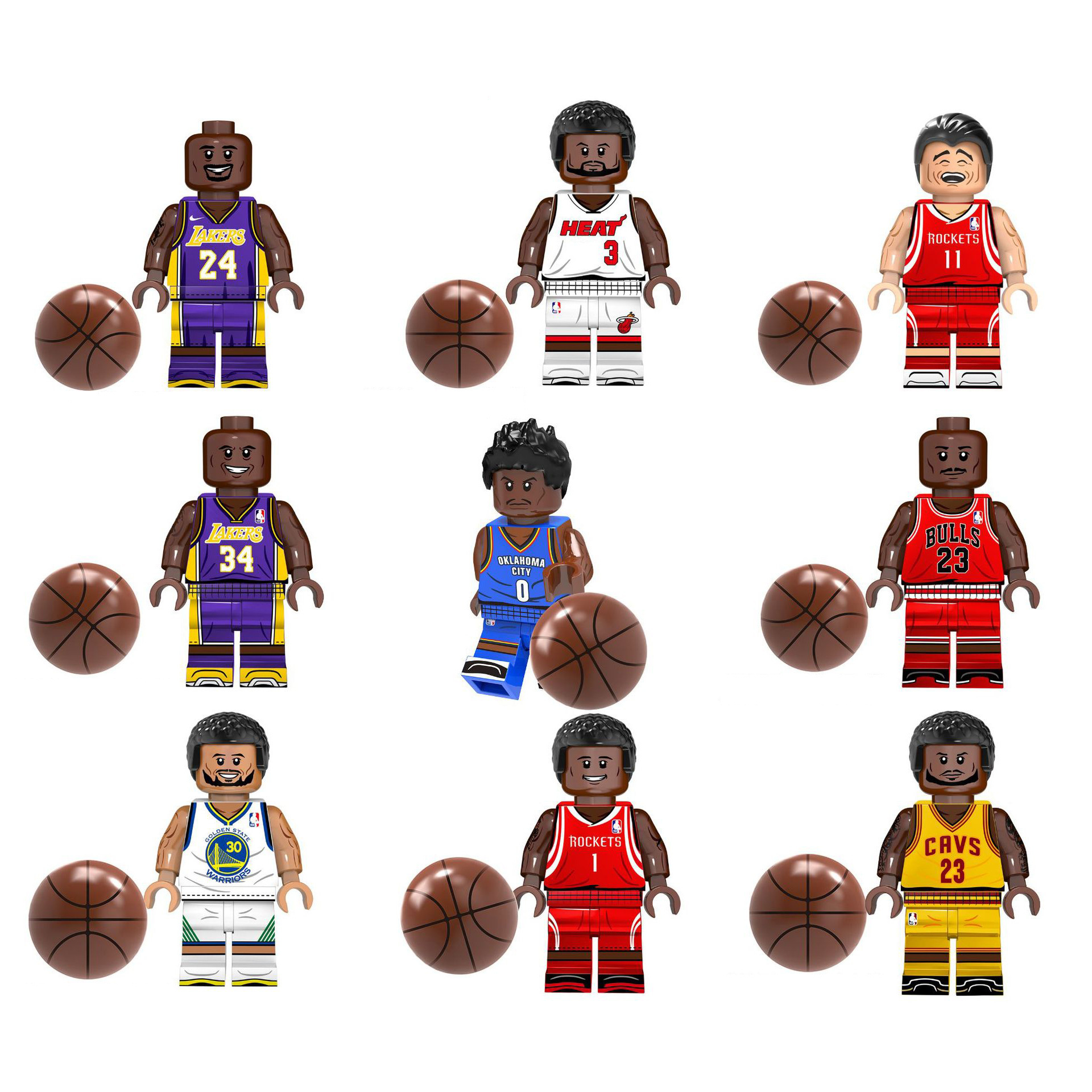 2024 Newest Famous Basketball Super Sports Stars Mini Educational Collection Building Blocks Pop Action Figures Kids Toys