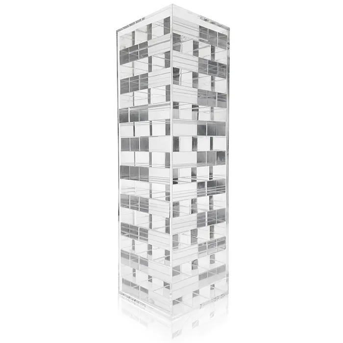 Polished Crystal Clear PMMA Stacking Game Acrylic Tumbling Tower Lucite Building Blocks Game