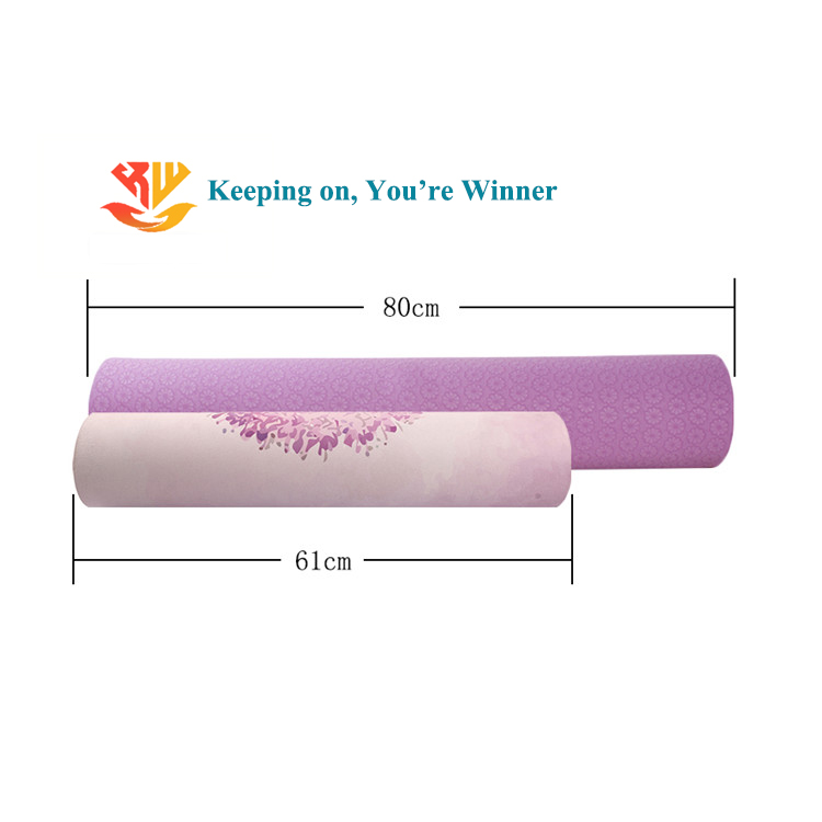 Eco Friendly Digital Organic Custom Print OEM Yoga Mat 6 mm Anti Slip Non-slip Double Layer TPE Yoga Mat
