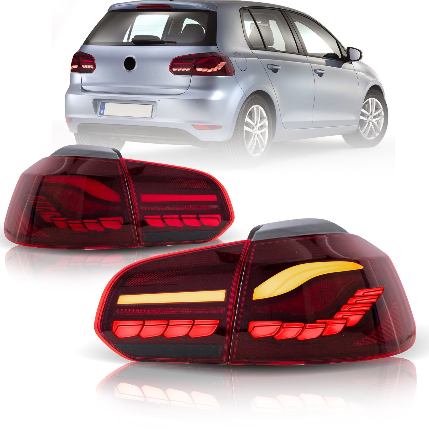 Sequential Tail lights for Volkswagen MK6 2013-2018 Full LED Rear Lamp Assembly With Brake DRL Fog Lights For VW Golf 6