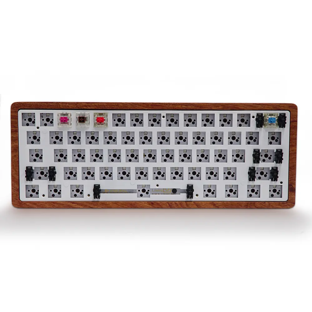 GK61 RGB Горячая замена деревянный корпус механическая клавиатура полу-законченный DIY Набор