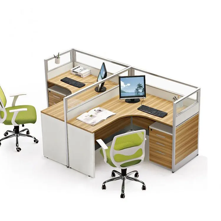 Standard Sizes Office Cubicles 2 Person Office Partition Workstation With Divider