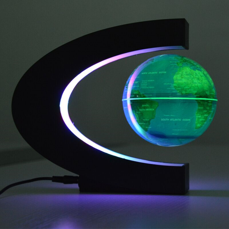 illuminated Magnetic Rotating Globe World Map Art Cadre LED