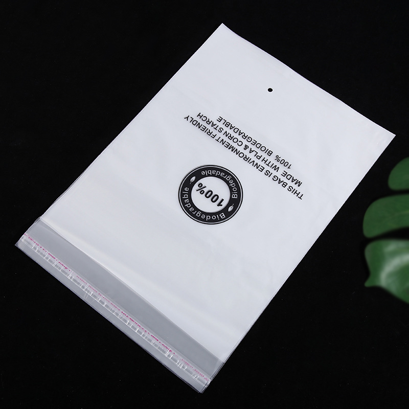 custom logo design Biodegradable Garment bags corn starch plastic camera accessories magic self-adhesive wrap bags