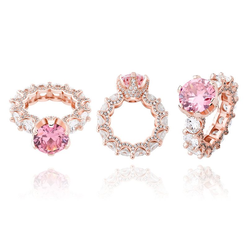 Ювелирные изделия Dr. Jewelry, оптовая продажа, украшенные розовыми драгоценными камнями, кольца с бриллиантами в форме сердца для пар, подруг, подарок для женщин, подруг, 2021