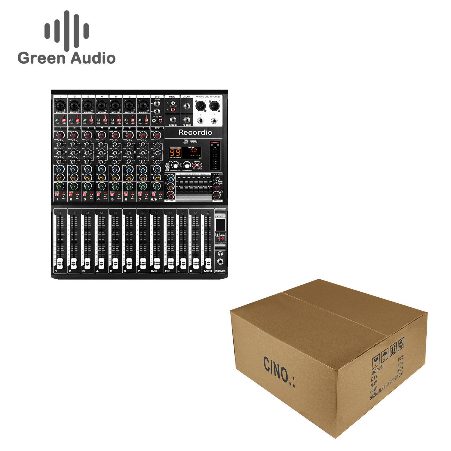 GAX-Q8 Professional Audio mixer Video & Lighting Live Broadcast Mixer with 99DSP7 segment equalizer recording