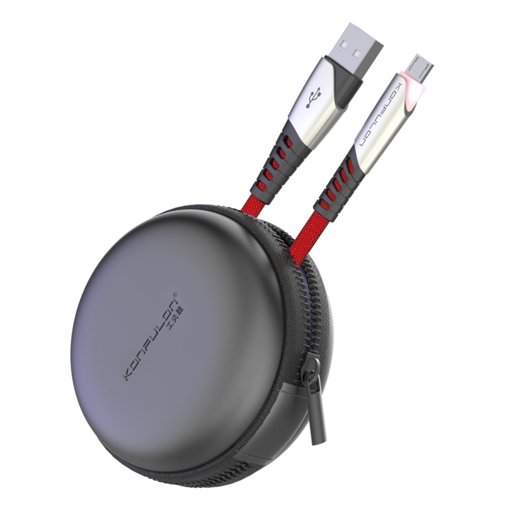 Konfulon 5 цветов дышащий свет Micro USB кабель для передачи данных Плетеный зарядный кабель для мобильного телефона Android