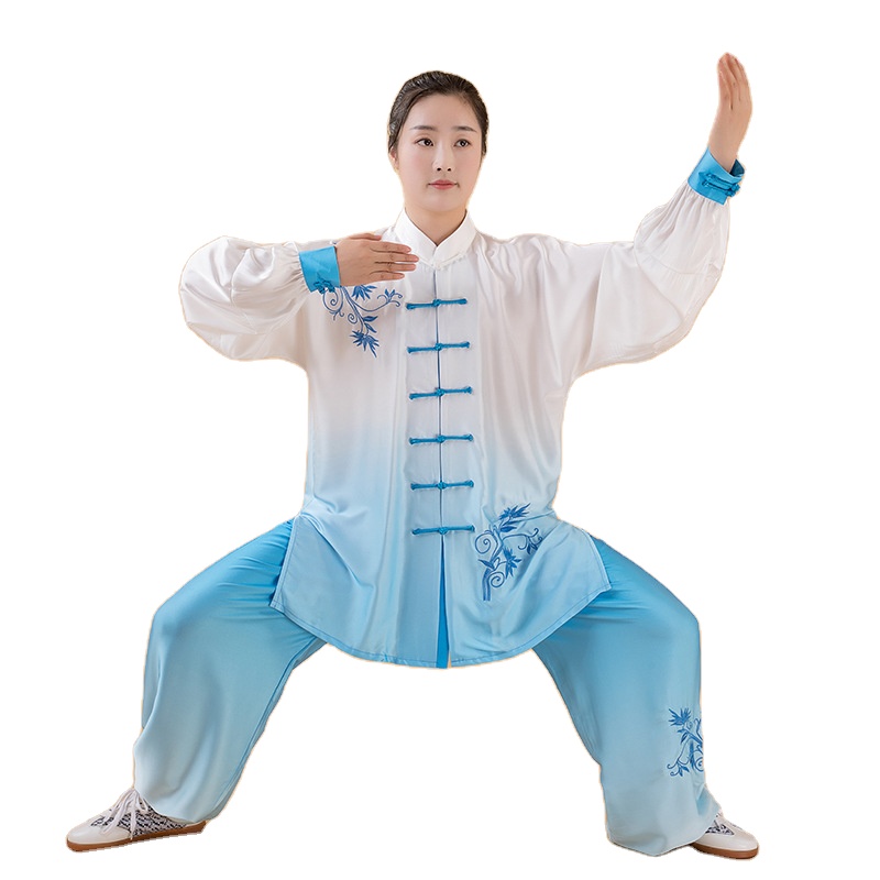 Оптовая продажа, новый стиль, одежда с градиентом дракона и феникса Wushu, костюмы с вышивкой для боевых искусств и костюмы тай-чи