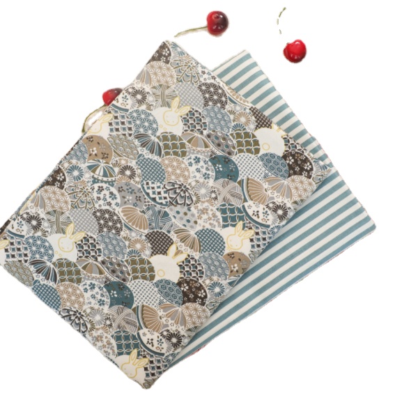 Japanese style printed cotton fabric for home decoration