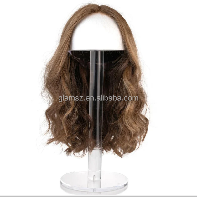 Tripod Mannequin Parykkhode Foam Top Clear Acrylic Lucite Wig Head Stand