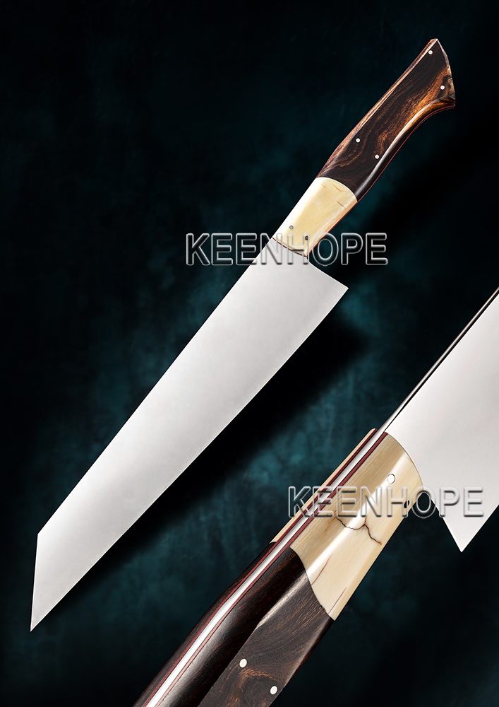 Роскошный шеф-нож Kiritsuke RWL34 из дамасской стали с зеркальной поверхностью и мамонтовым букетом, сша, пустыня, железная ручка, 8 дюймов
