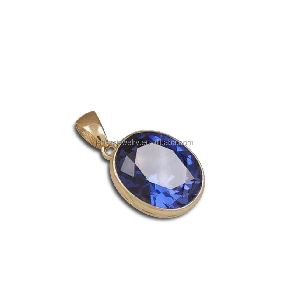 Pawnable pure real solid 18K gold sapphire подвеска AU750, хорошее ювелирное изделие, подарок, желтое золото, сапфир, золото, ожерелье, подвеска