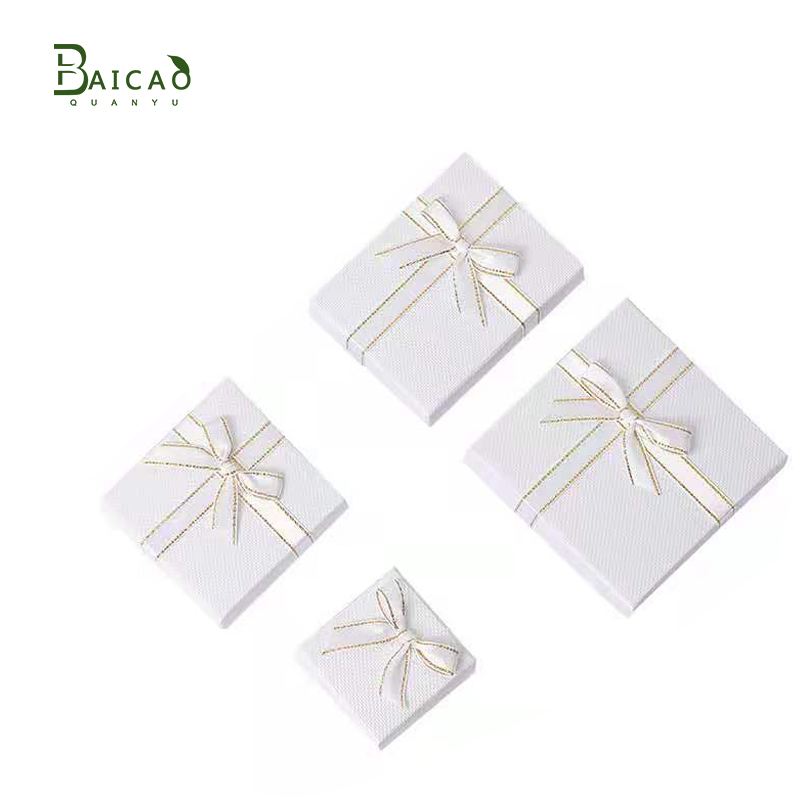 White Bow Necklace Bracelet Earrings jewelry packaging custom boxes jewelry box gift box