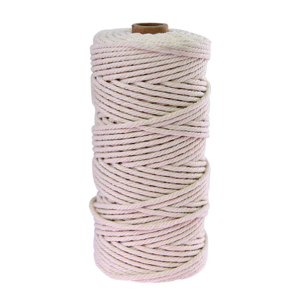DIY 100% natural white macrame cord 4mm braided cotton rope