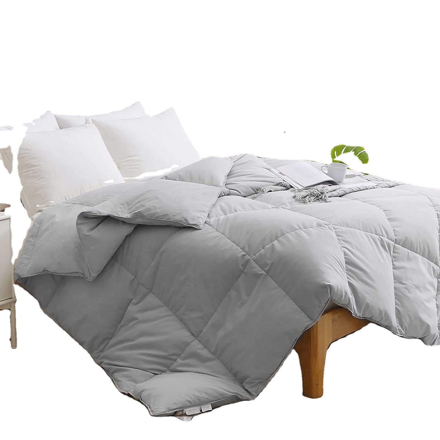 Lightweight Down Duvet King Size - 100% Cotton Quilted Thin All-Season Goose Down Feather Duvet Insert