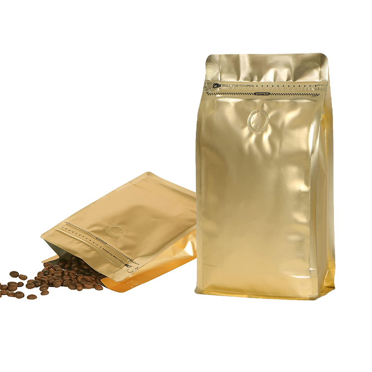 Recyclableslim espresso 250g heavy coffee bag with zip and valve