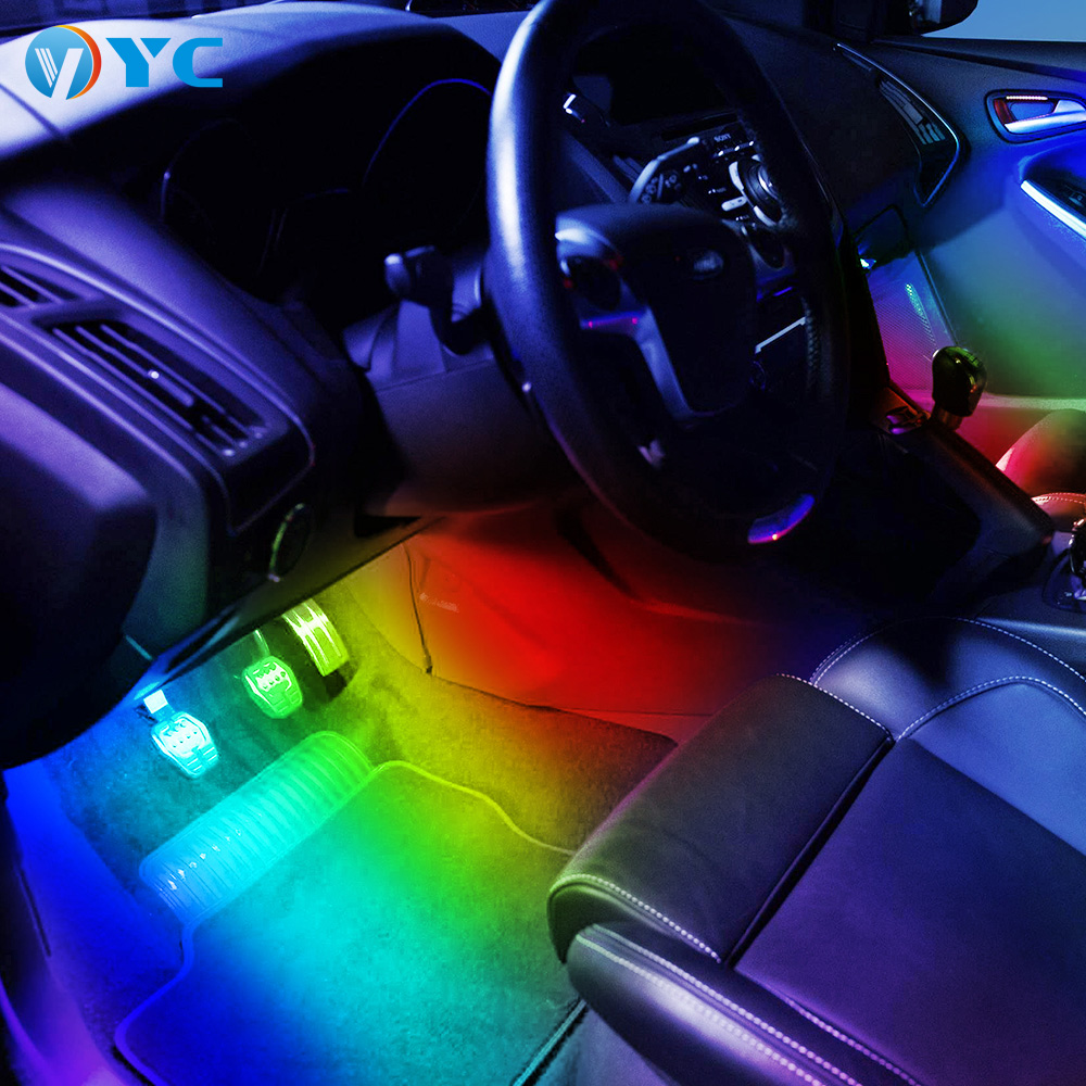 4 шт водонепроницаемый гибкий 5050smd 48led ангельские глазки многоцветная RGB с помощью приложения на телефоне беспроводной remita дистанционный пульт светодиодные лампы неоновые светодиодные полосы света набор для автомобиля