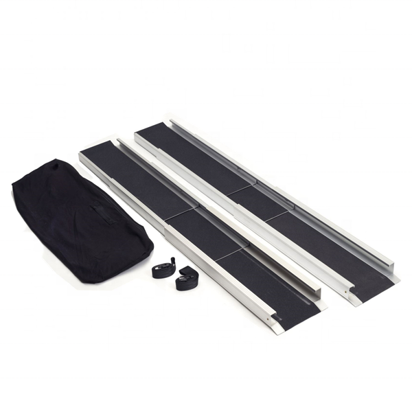 Multi-function Barrier-Free Portable Aluminum Loading 2 Section Telescopic Entry Ramp Wheelchair Ramp